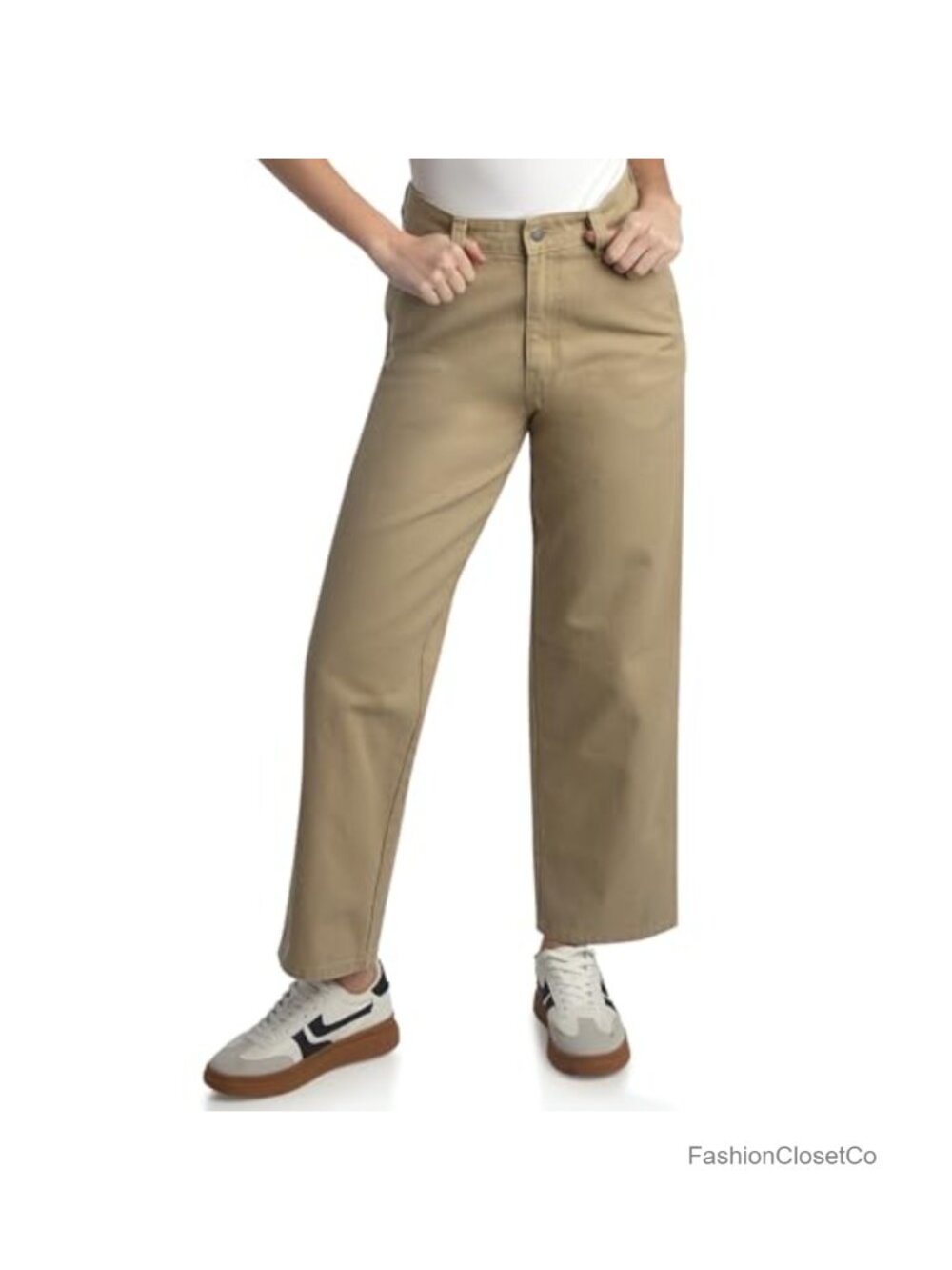 High Rise Straight Leg Duck Canvas Pants Heavyweight Work Trousers